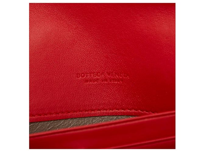 Cartera larga de cuero rojo Bottega Veneta Roja - vista 8