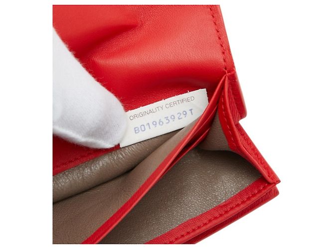 Cartera larga de cuero rojo Bottega Veneta Roja - vista 9