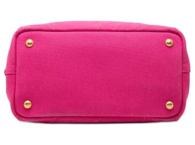 Prada Triangle Logo Plate Canapa Mini Handbag Pink - Ansicht 3
