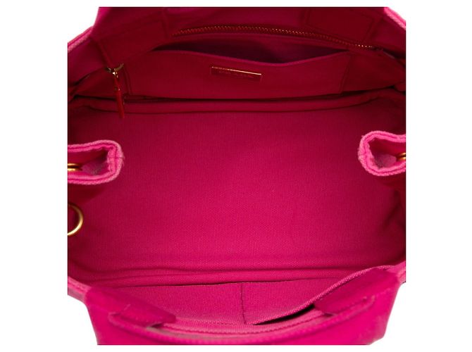 Prada Triangle Logo Plate Canapa Mini Handbag Pink - Ansicht 4