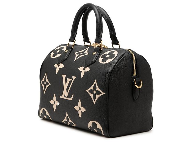 Louis Vuitton Monogram Empreinte Bicolor Speedy Bandoulière 25 Nero Beige - vista 2