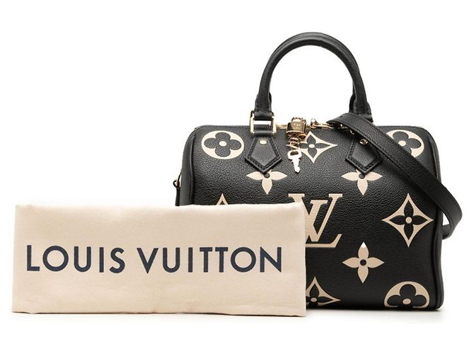 Louis Vuitton Monogram Empreinte Bicolor Speedy Bandoulière 25 Nero Beige - vista 6