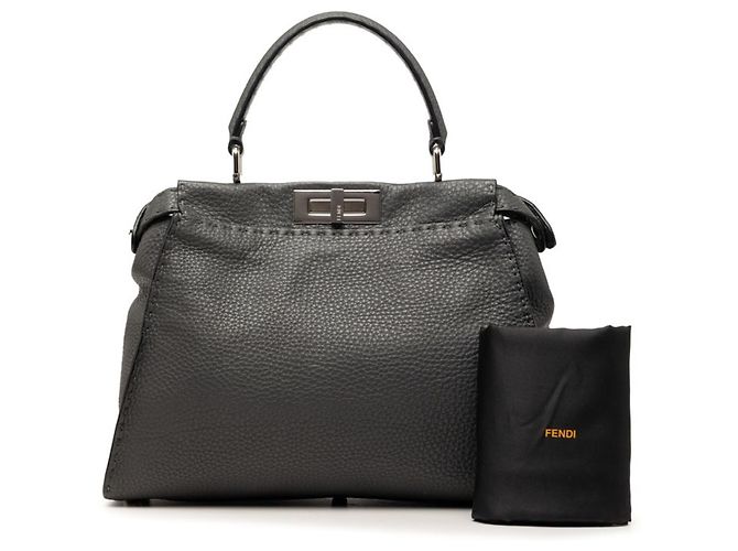 Borsa Fendi Selleria Peekaboo Medium Marrone - vista 8