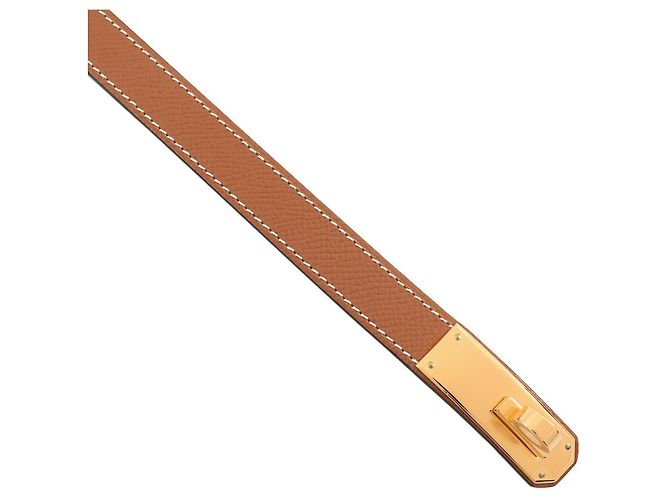 Hermès Hermes Kelly Gürtel aus goldenem Epsom-Leder Braun - Ansicht 4