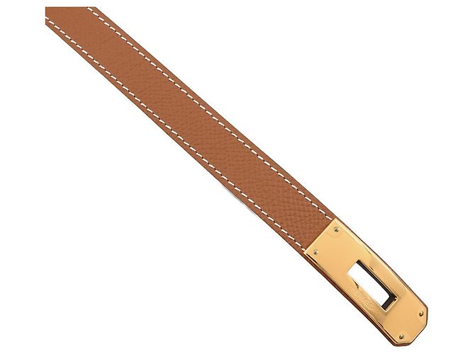 Hermès Hermes Kelly Gürtel aus goldenem Epsom-Leder Braun - Ansicht 5
