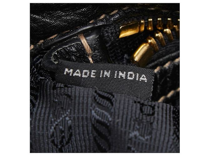 Borsa a tracolla in jacquard con logo Prada Nero - vista 10