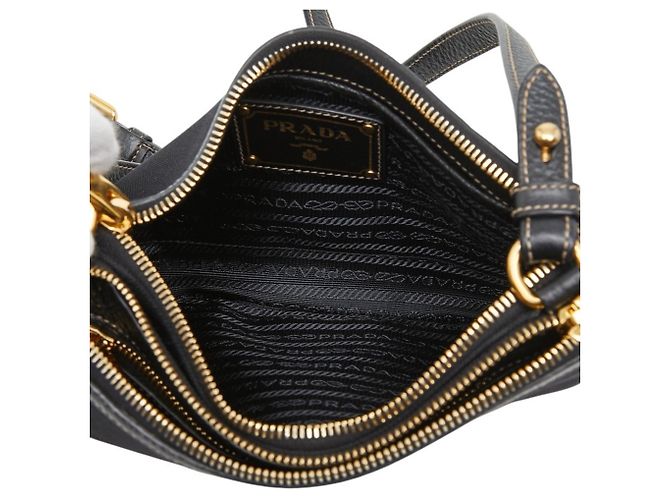 Borsa a tracolla in jacquard con logo Prada Nero - vista 7