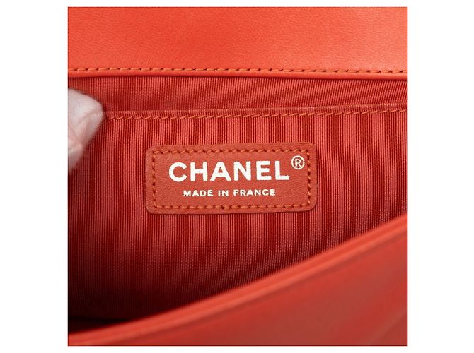 Borsa a Spalla Chanel Boy Chain Multicolore Arancione - vista 5