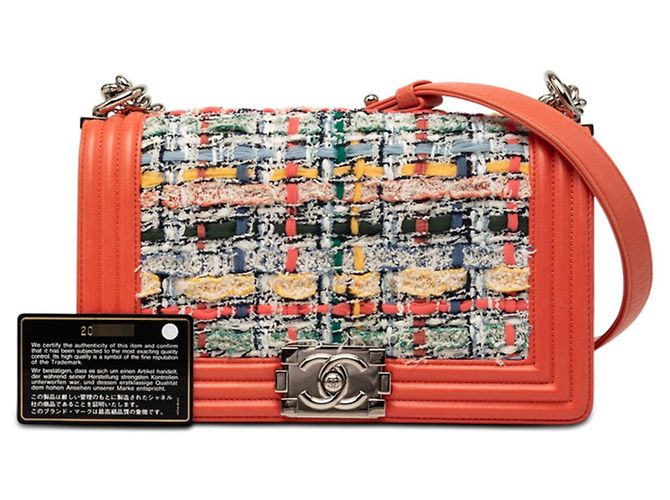 Borsa a Spalla Chanel Boy Chain Multicolore Arancione - vista 7