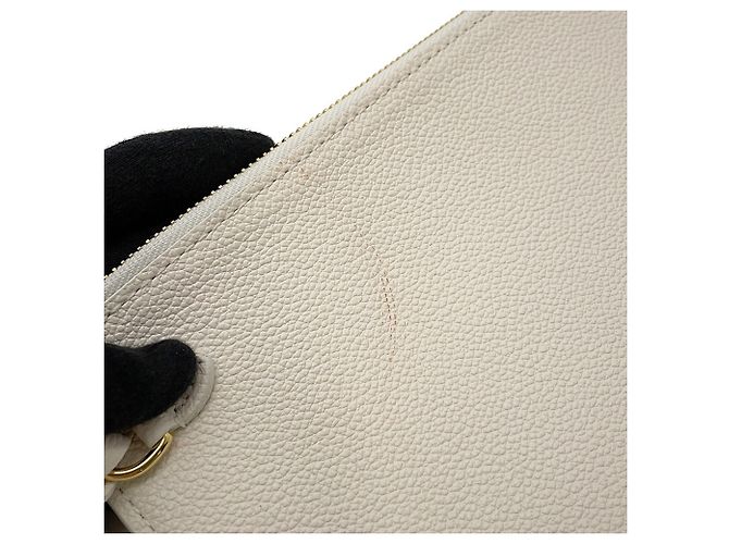 Neverfull Borsa Tote Louis Vuitton Monogram Empreinte Beige Cachi - vista 14