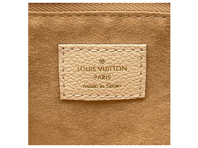Neverfull Borsa Tote Louis Vuitton Monogram Empreinte Beige Cachi - vista 15