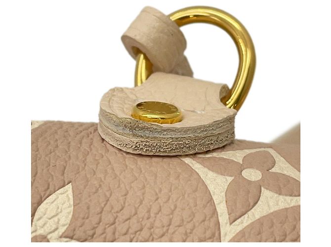 Neverfull Borsa Tote Louis Vuitton Monogram Empreinte Beige Cachi - vista 9