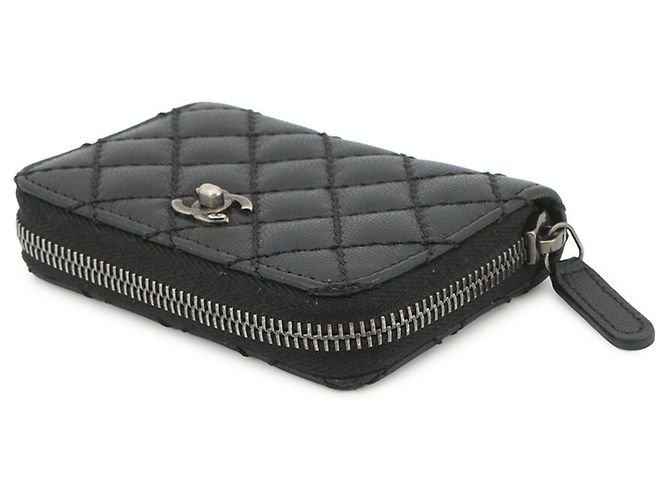 Timeless Monedero de piel de becerro granulado negro Chanel - vista 2