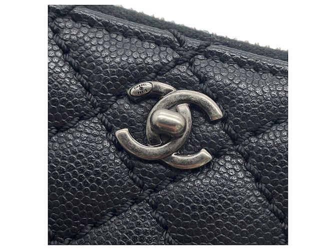 Timeless Monedero de piel de becerro granulado negro Chanel - vista 6