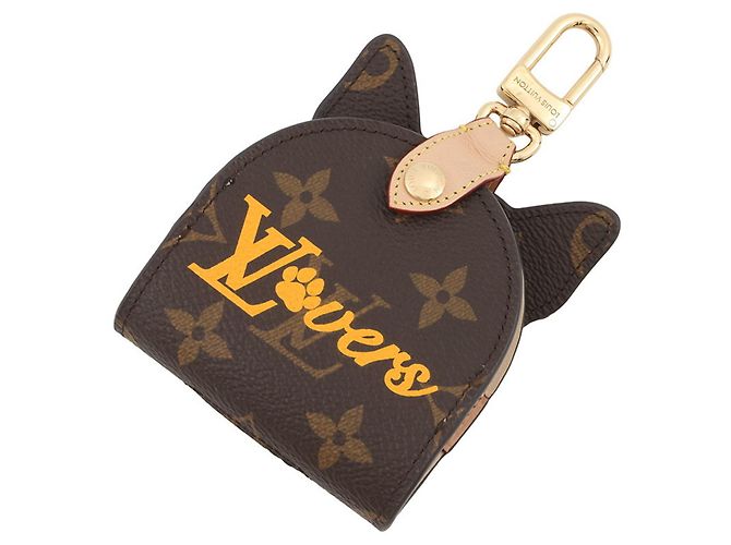 Charm per borsa Louis Vuitton Monogram Dog Marrone Bianco Multicolore - vista 3