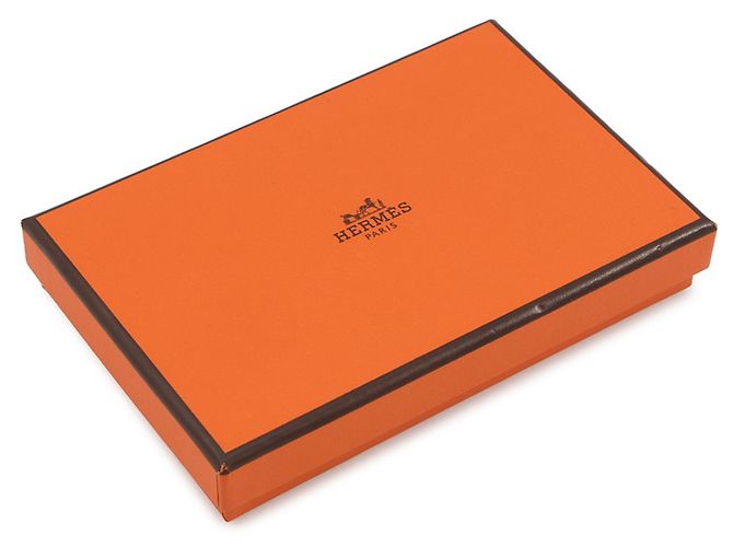 Tarjetero Calvi Duo Gold Epsom Hermès Castaño - vista 10