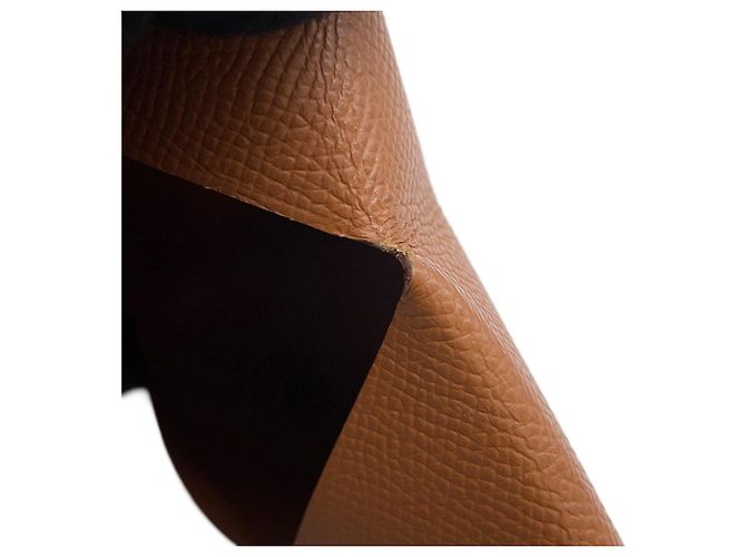 Tarjetero Calvi Duo Gold Epsom Hermès Castaño - vista 6