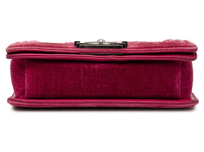 Chanel Boy Schultertasche aus rosa Veloursleder Pink - Ansicht 3