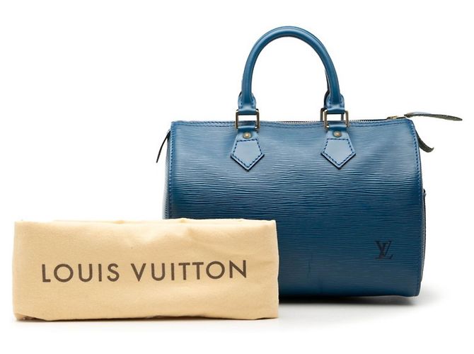Borsa Louis Vuitton Epi Speedy 25 Blu - vista 7