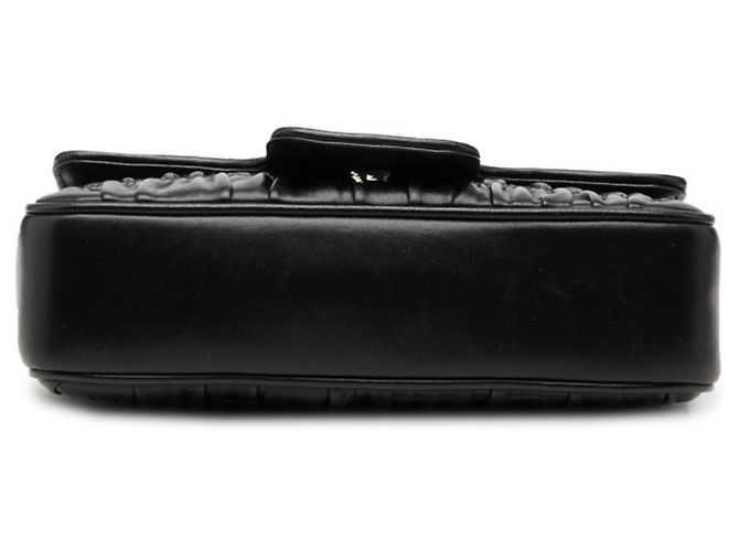 Borsa a tracolla e a spalla con catena in nappa gaufre arricciata Prada Nero - vista 3