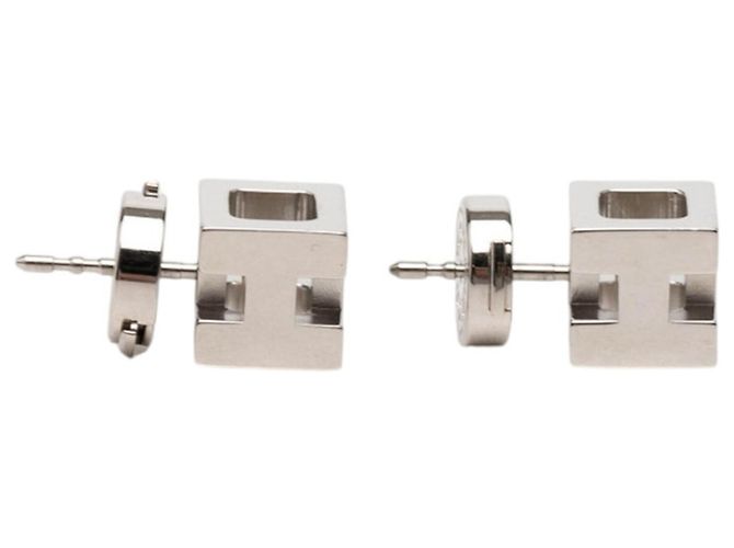 Hermès Ohrstecker Cage d'H H-Cube Hermes Silber - Ansicht 4