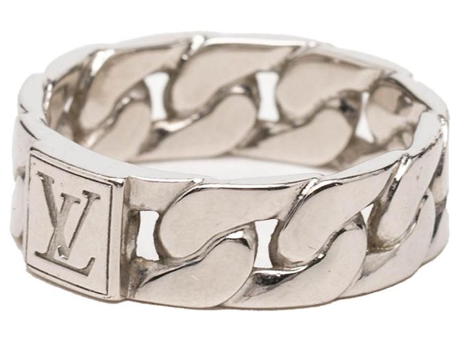 Louis Vuitton Mosaic Chain Ring in Silver Metal Silvery - view 2