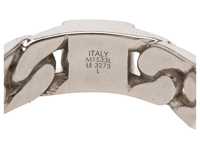 Louis Vuitton Mosaic Chain Ring in Silver Metal Silvery - view 4