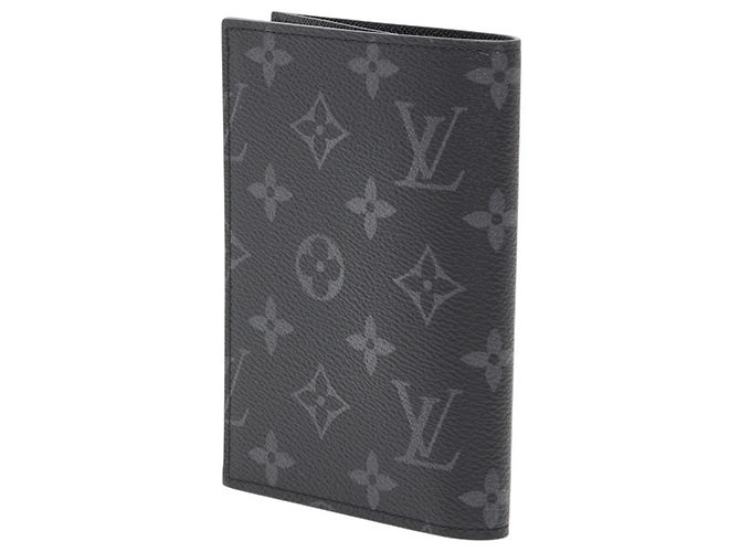 Portapassaporto Louis Vuitton Monogram Eclipse Nero - vista 2