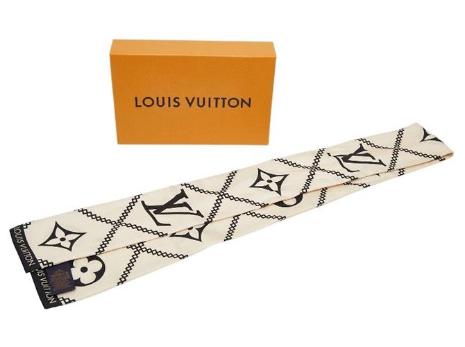 Sciarpa Louis Vuitton Monogram Bandeau Croision Nero Beige - vista 10