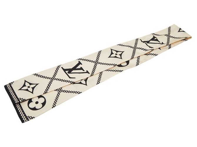 Sciarpa Louis Vuitton Monogram Bandeau Croision Nero Beige - vista 2
