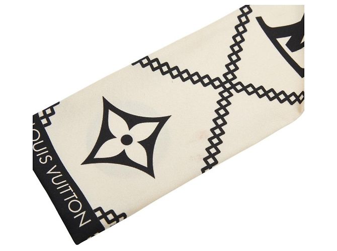 Sciarpa Louis Vuitton Monogram Bandeau Croision Nero Beige - vista 3