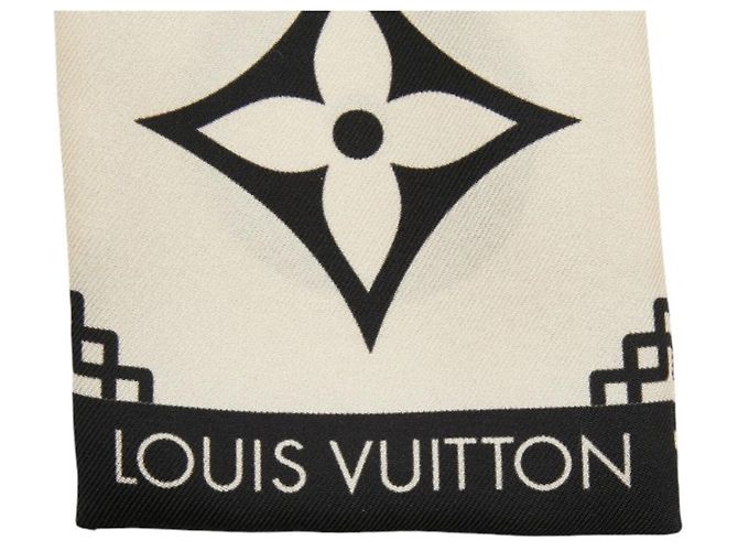 Sciarpa Louis Vuitton Monogram Bandeau Croision Nero Beige - vista 6