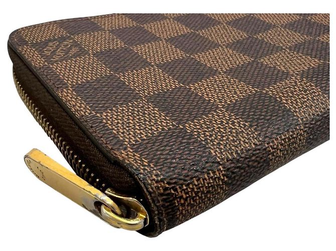 Louis Vuitton Zippy Wallet aus braunem Damier Canvas - Ansicht 6