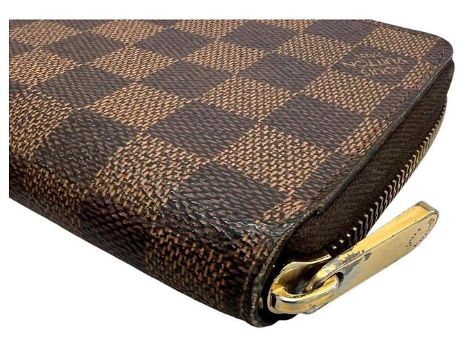 Louis Vuitton Zippy Wallet aus braunem Damier Canvas - Ansicht 7