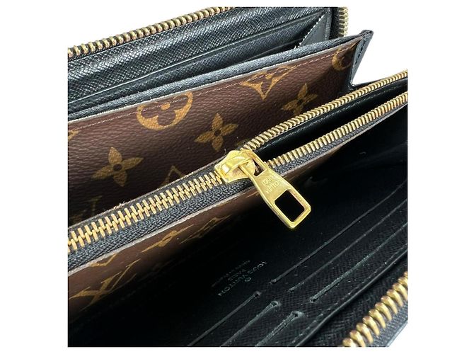 Louis Vuitton Zippy Wallet aus Monogram Canvas Braun Schwarz - Ansicht 10