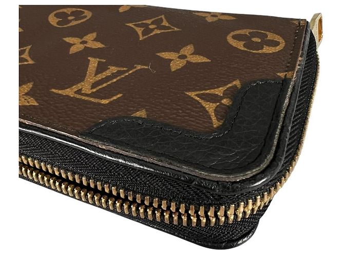 Louis Vuitton Zippy Wallet aus Monogram Canvas Braun Schwarz - Ansicht 12