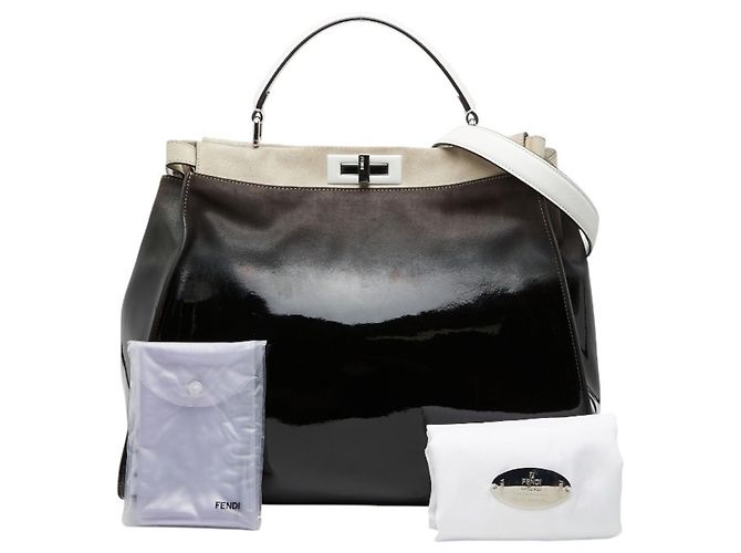 Borsa Fendi Peekaboo Large Marrone Beige - vista 11