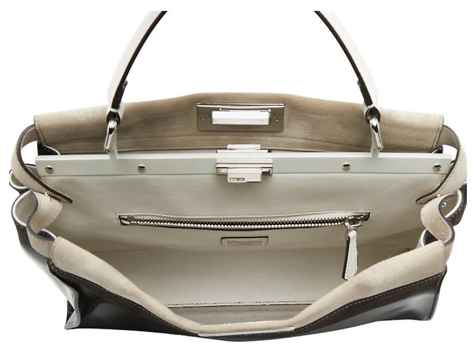 Borsa Fendi Peekaboo Large Marrone Beige - vista 8