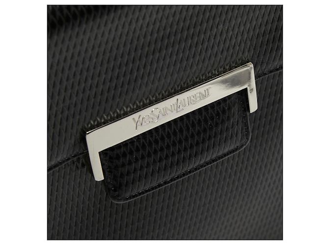 Borsa a una spalla con rilievo Saint Laurent Nero - vista 10