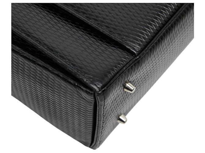 Borsa a una spalla con rilievo Saint Laurent Nero - vista 5