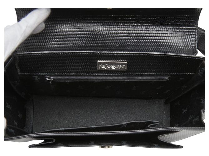 Borsa a una spalla con rilievo Saint Laurent Nero - vista 9