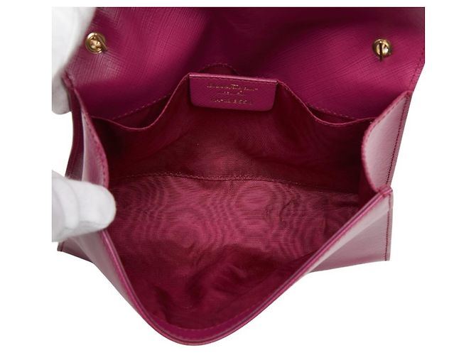 Borsa a tracolla con catena Vara Ribbon Salvatore Ferragamo Porpora - vista 9
