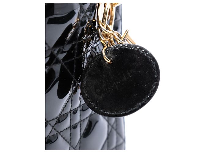 Lady Dior mini in vernice nero cannage - vista 5