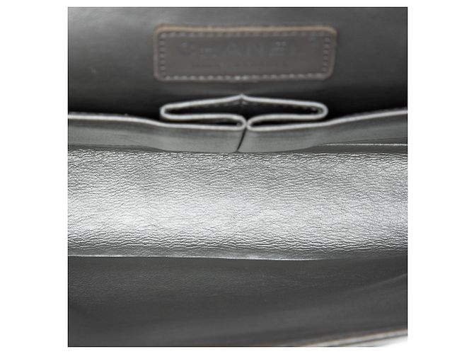 Chanel Argento Medium Classic Chevron Metallico Caviar Double Flap - vista 4