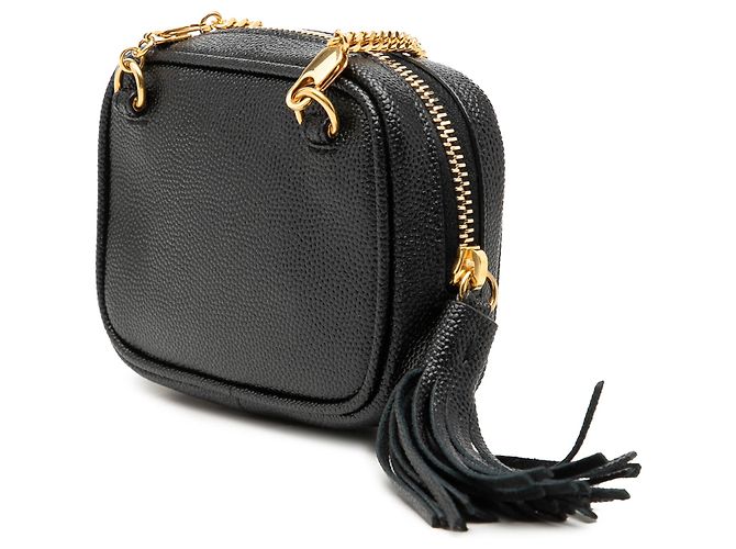 Borsa Camera Bag Lou Monogram Baby Matelasse Grain De Poudre nero Saint Laurent - vista 2