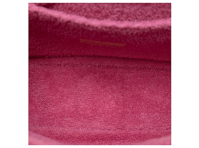 Borsa Baguette convertibile Fendi rosa in spugna goffrata FF 1974 - vista 4