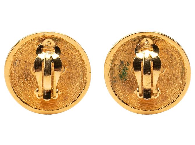 Orecchini Chanel Gold CC placcati oro trapuntati a clip D'oro - vista 2