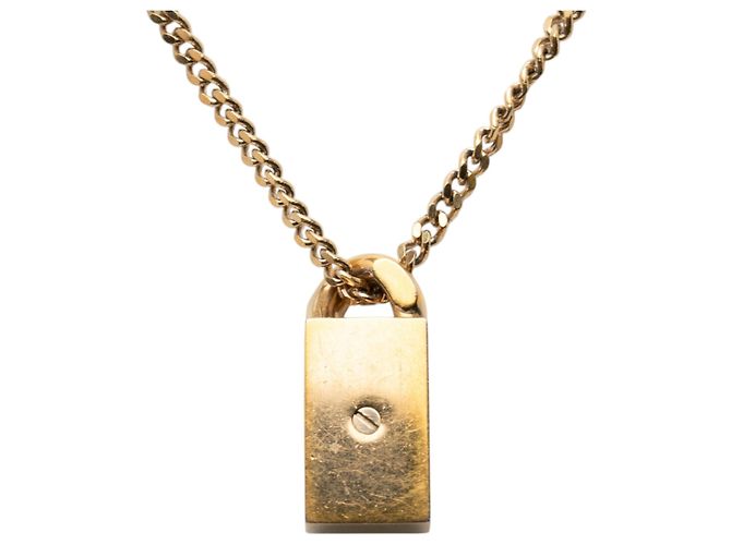 Collana con pendente Chanel Gold CC placcato oro e strass D'oro - vista 3