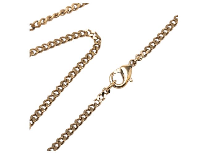 Collana con pendente Chanel Gold CC placcato oro e strass D'oro - vista 4