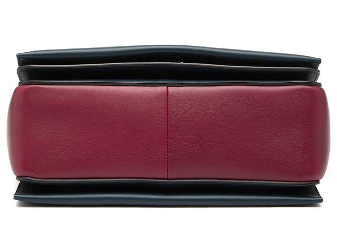 Céline Borsa a tracolla con struttura in pelle di vitello liscia lucida blu Medium di Celine Blu navy - vista 3